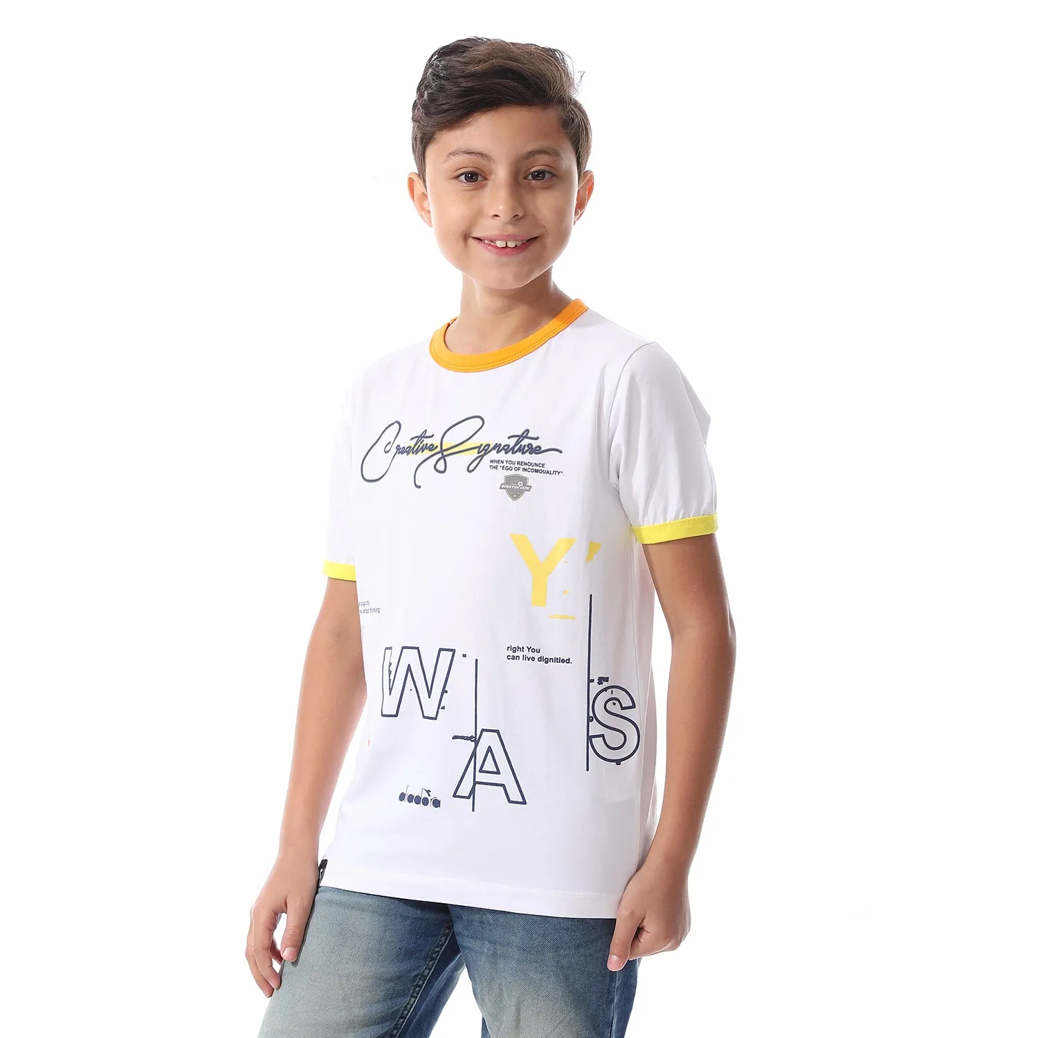 Diadora Boys Printed Cotton T-Shirt