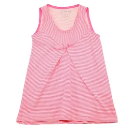 Divonette Printed Sleeveless Cotton Dress - Pink Stripes