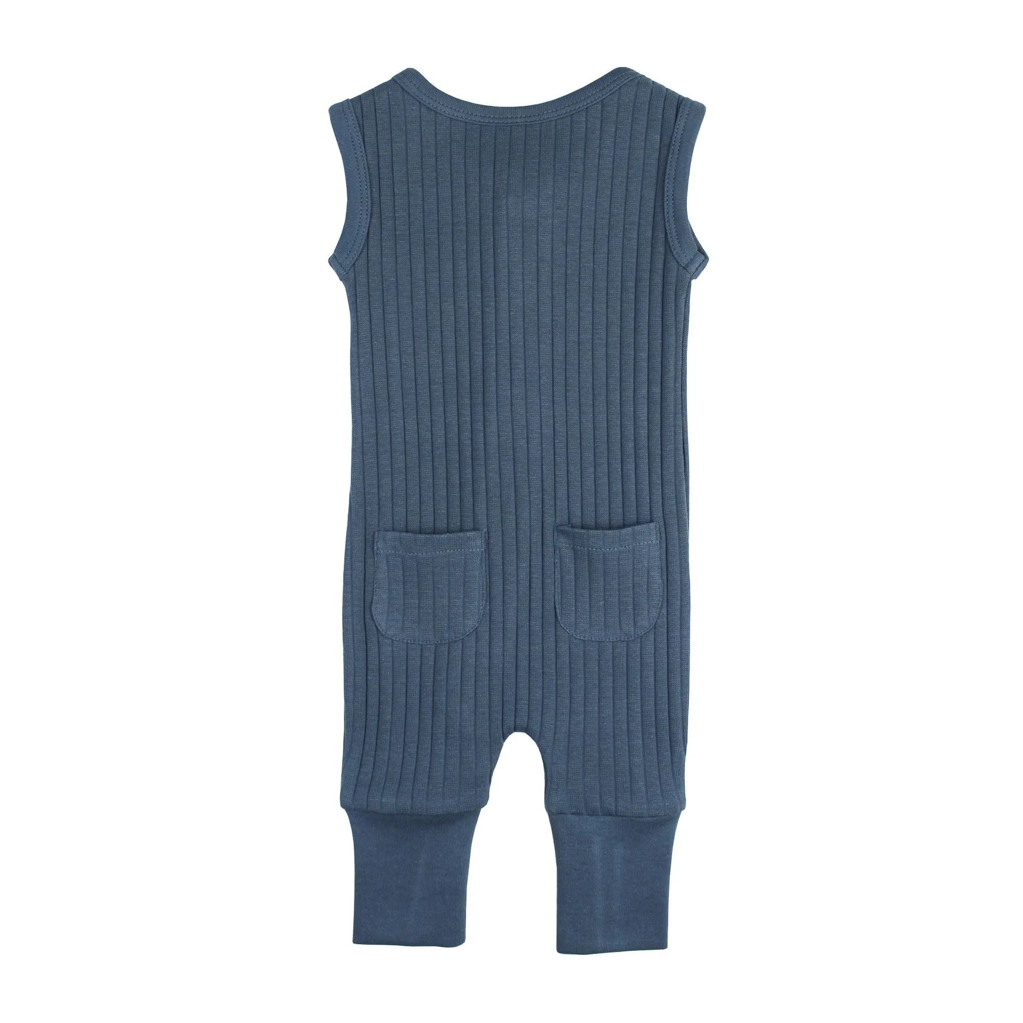 Dolphin Ribbed Sleeveless Romper