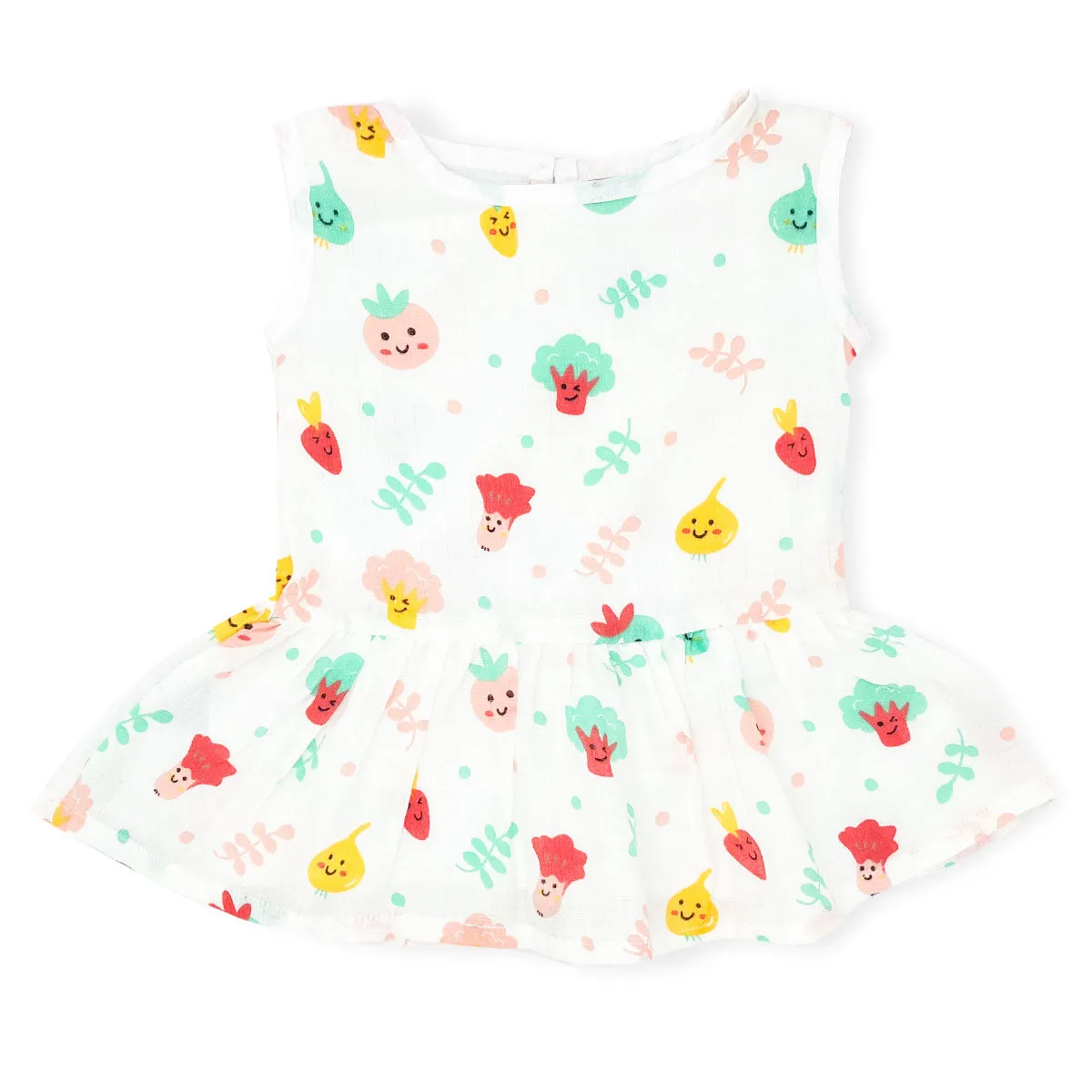 Drop Waist Muslin Frock for baby Girl- Organic Cotton (Pack of 2)