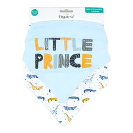 Figaro 2 Pk Terry Backing Bandana Bibs - Little Prince