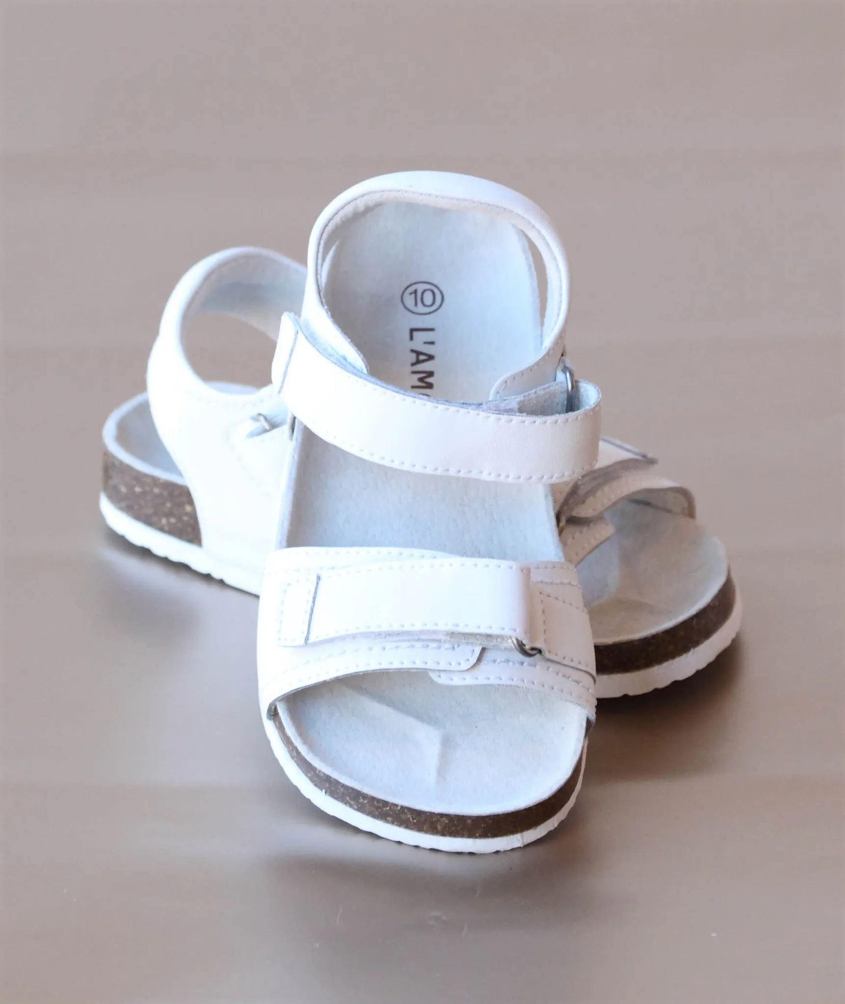 FINAL SALE - L'Amour Boys Cork Wedge Double Strap Sandal