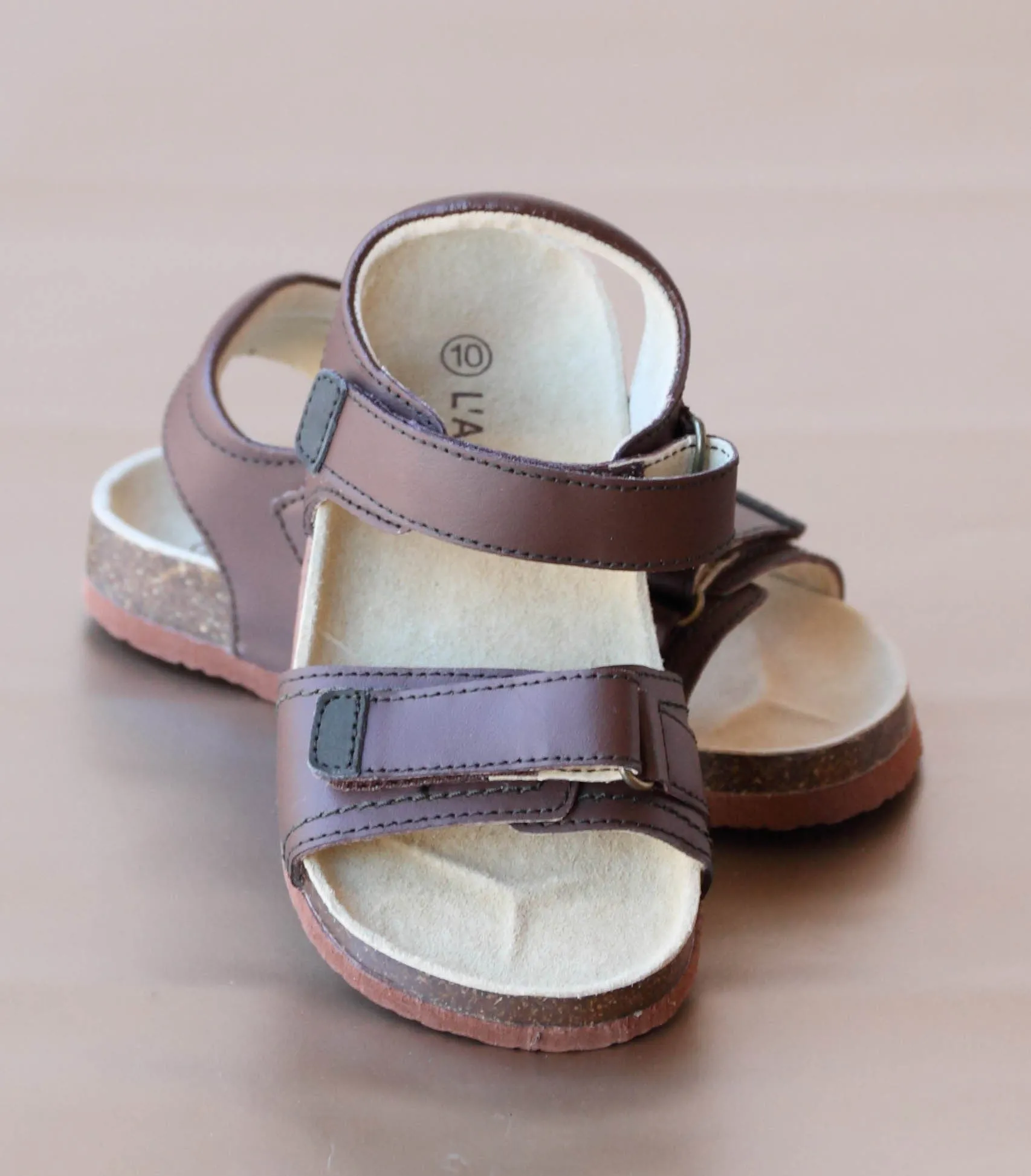 FINAL SALE - L'Amour Boys Cork Wedge Double Strap Sandal