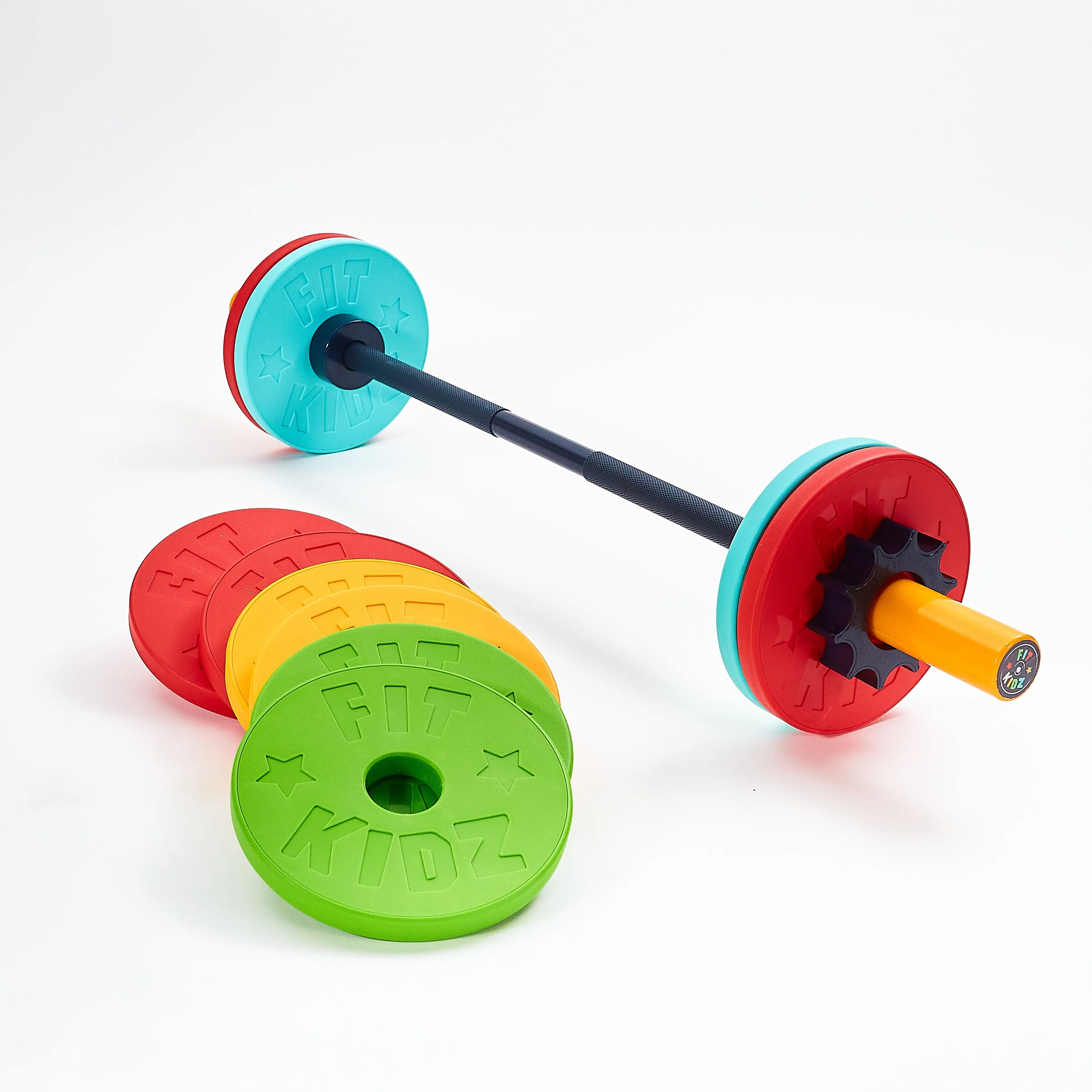 Fit Kidz Barbell & Extra Bumper Plates