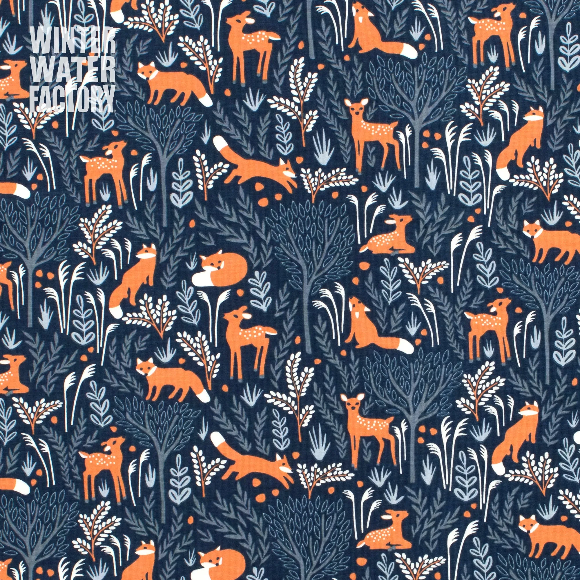 Fitted Crib Sheet - Deer & Foxes Night Sky