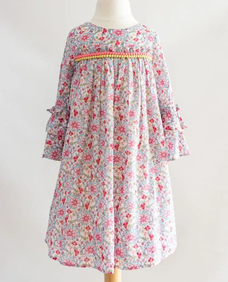 Floral Bell Sleeve Toddler Dress