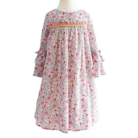 Floral Bell Sleeve Toddler Dress