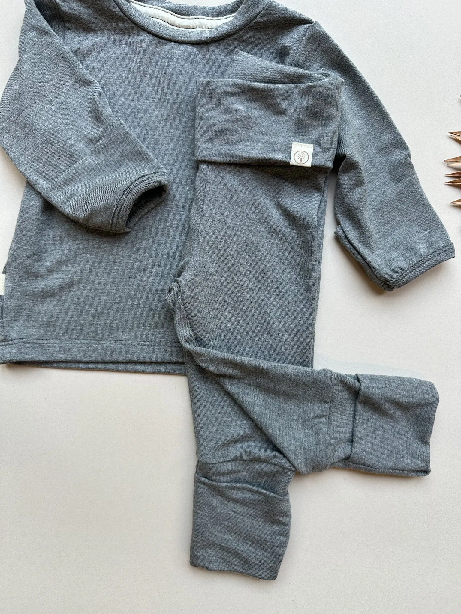 Fold-Over Footie Leggings | Baby & Toddler | Luxury Bamboo | Dark Heather Gray