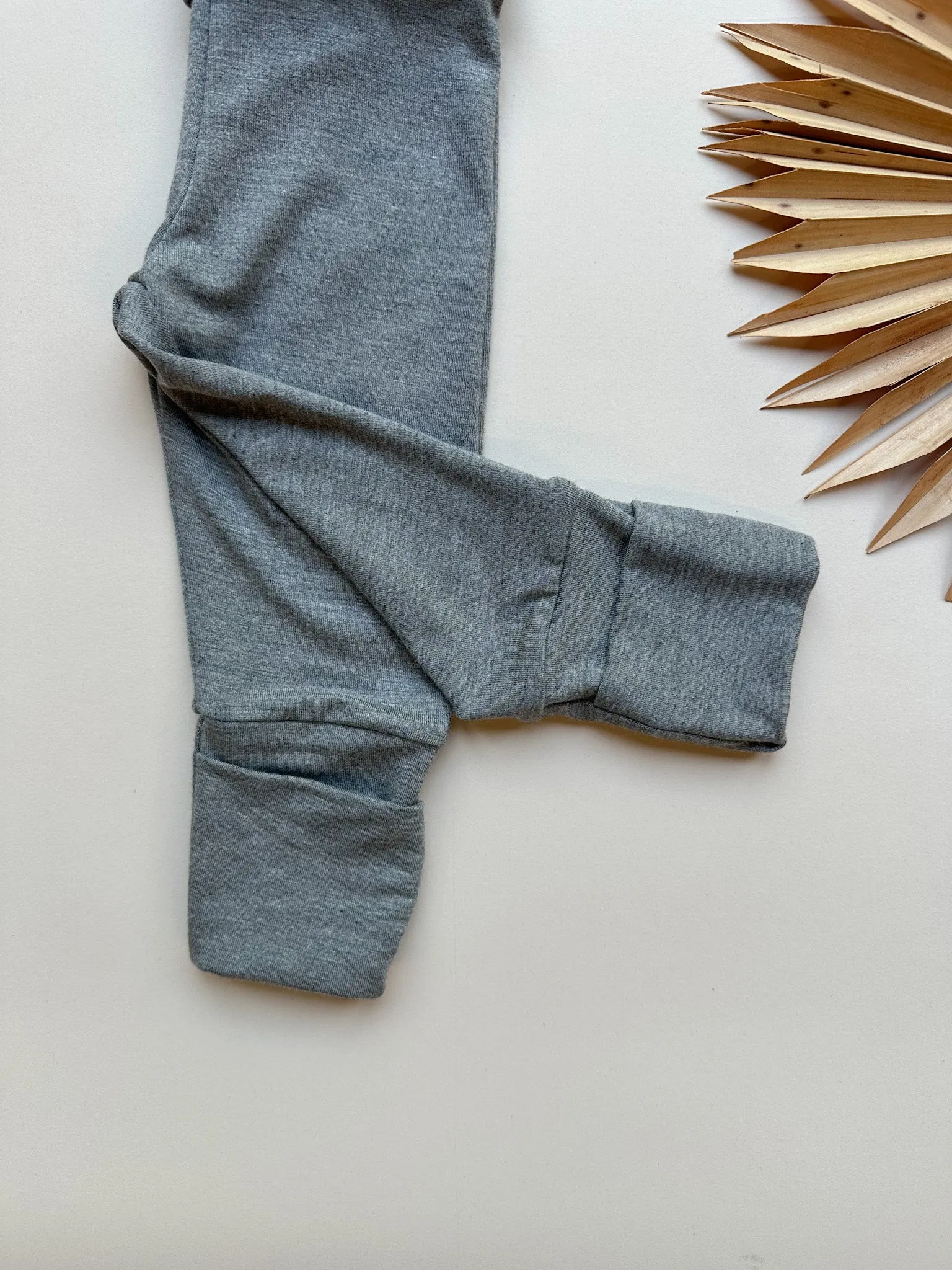 Fold-Over Footie Leggings | Baby & Toddler | Luxury Bamboo | Dark Heather Gray