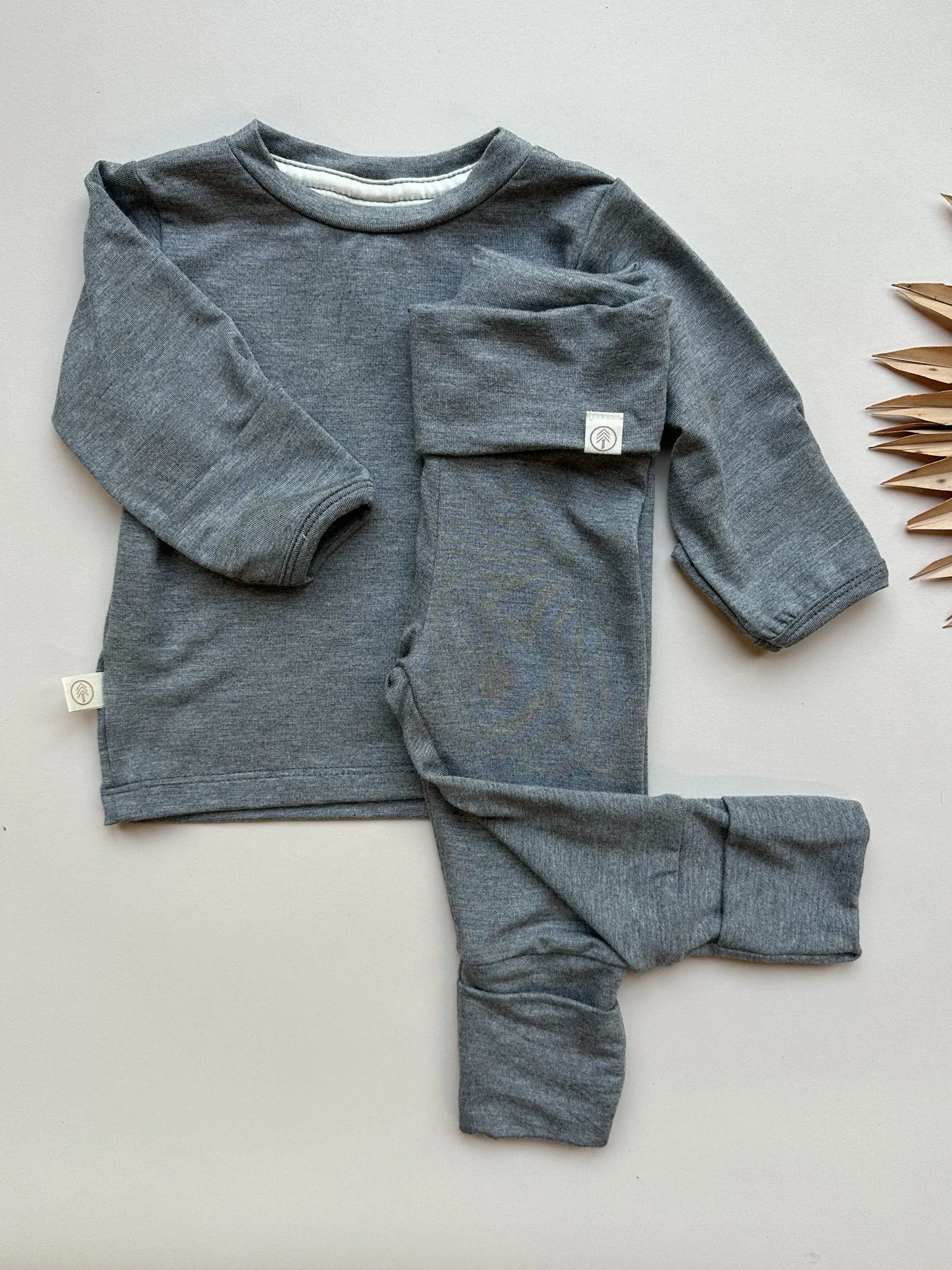 Fold-Over Footie Leggings | Baby & Toddler | Luxury Bamboo | Dark Heather Gray