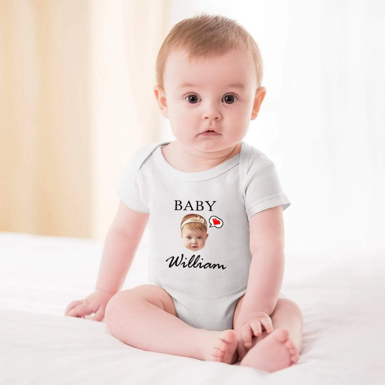 #For 3M-2T Personalized Girls Boys Baby Jumpsuit Custom Face&Name Angel Baby Bubble Romper Newborn Baby Bodysuit