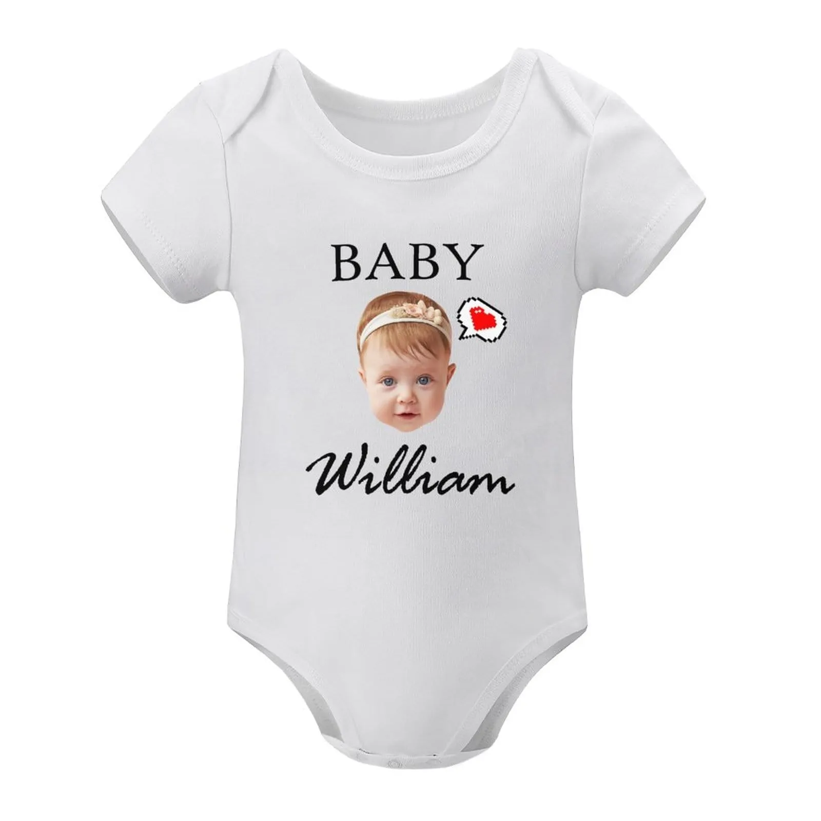 #For 3M-2T Personalized Girls Boys Baby Jumpsuit Custom Face&Name Angel Baby Bubble Romper Newborn Baby Bodysuit