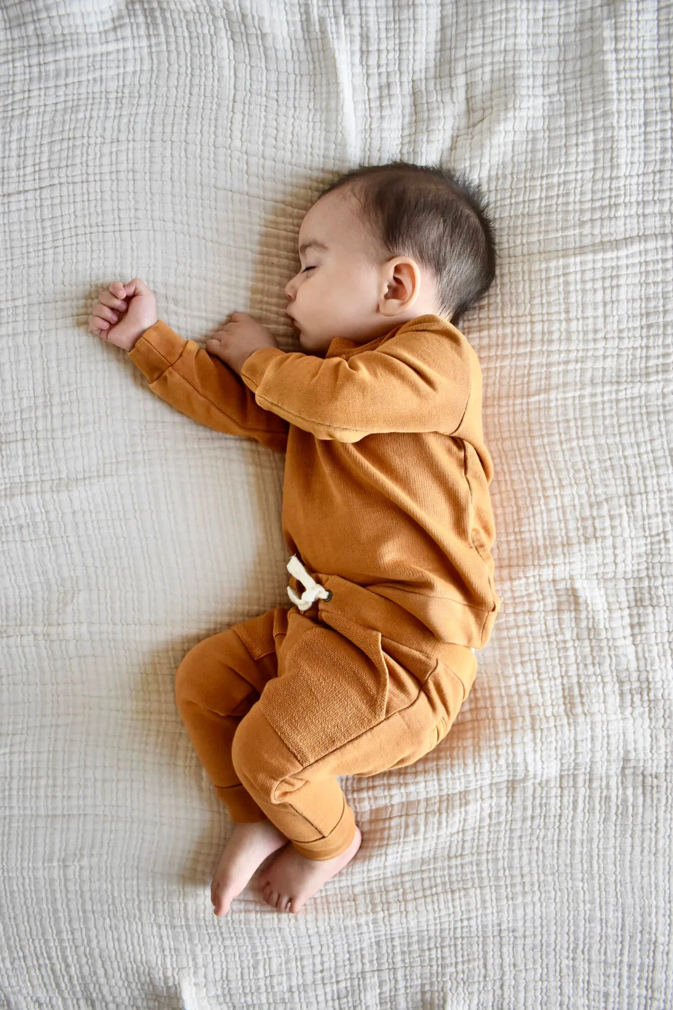 French Terry Sweatshirt & Jogger Set in Butterscotch