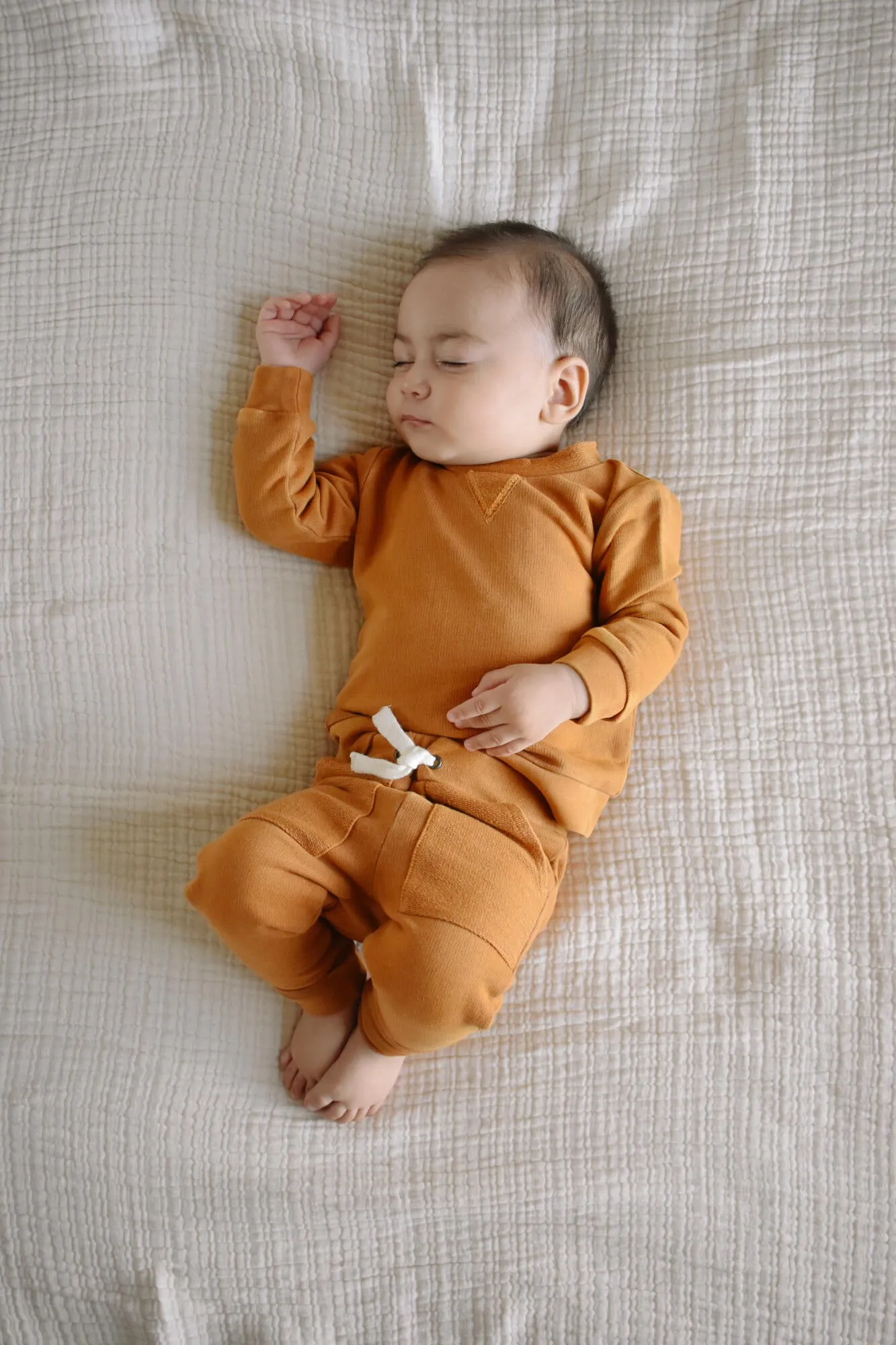 French Terry Sweatshirt & Jogger Set in Butterscotch