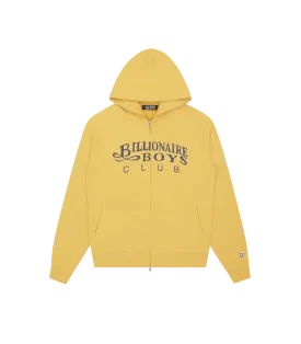 GENTLEMAN LOGO ZIP THROUGH HOOD - YELLOW