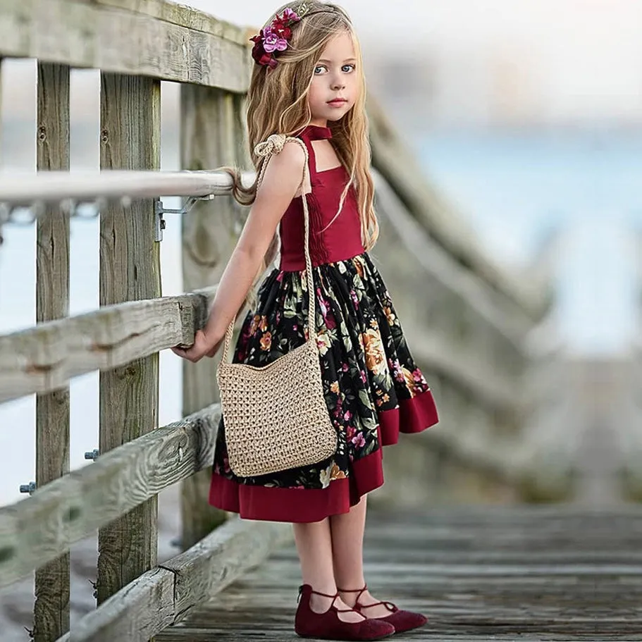 Girls Asymmetrical Spaghetti Strap Layered Dress - ONLY 5 LEFT !!!