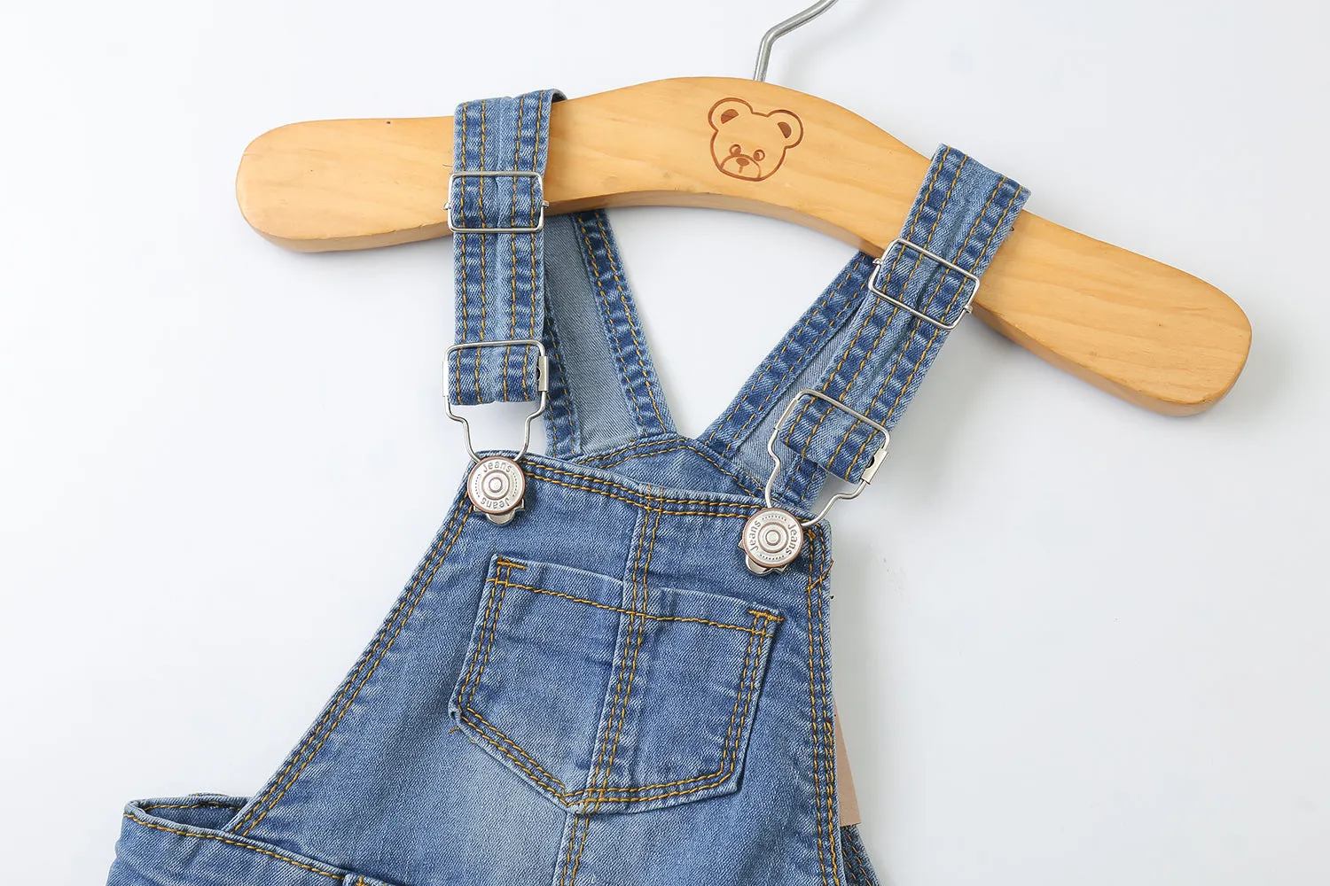 Girls Boys Big Bibs Light Blue Summer Jeans Shortalls