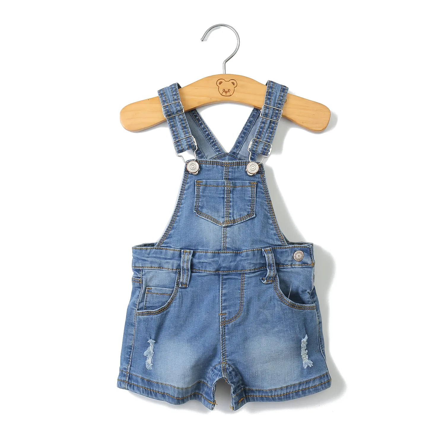 Girls Boys Big Bibs Light Blue Summer Jeans Shortalls