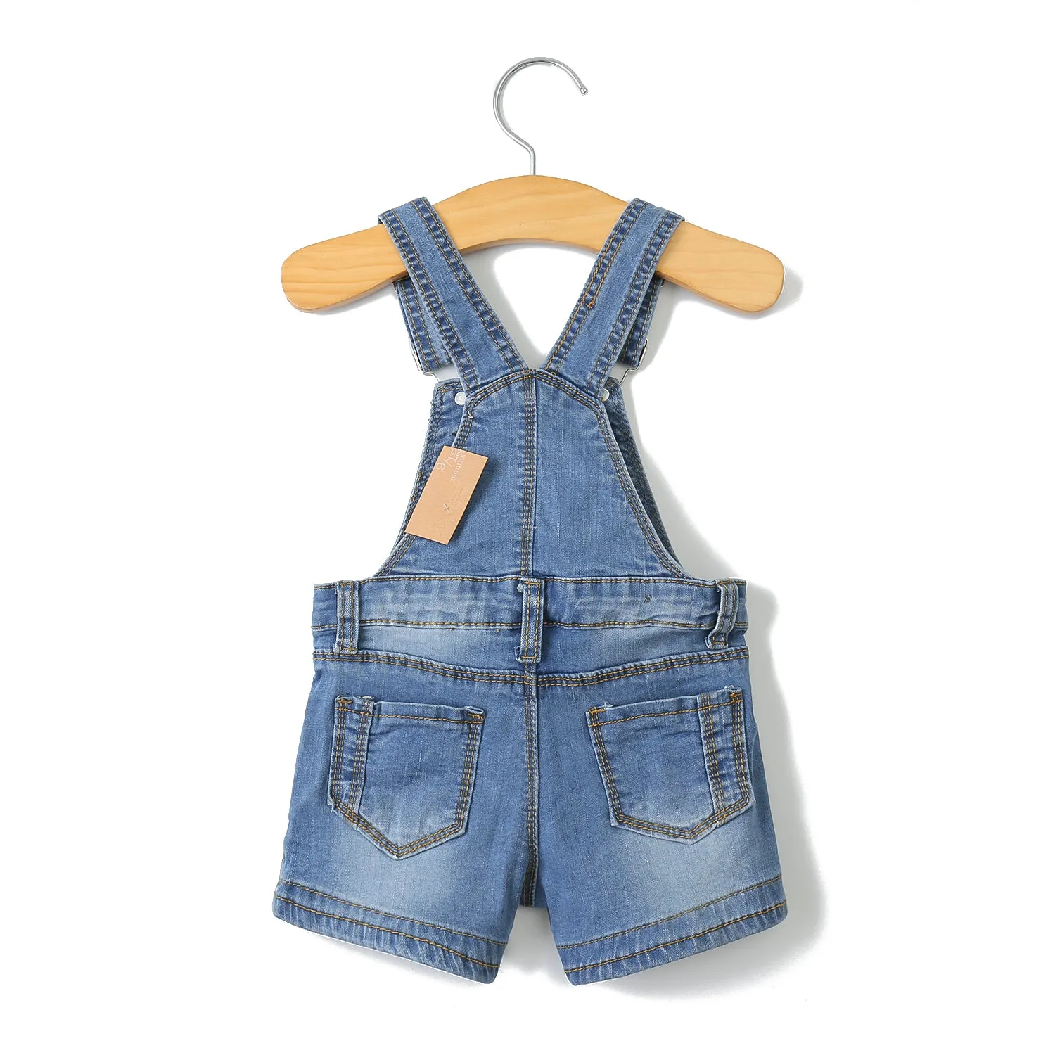 Girls Boys Big Bibs Light Blue Summer Jeans Shortalls