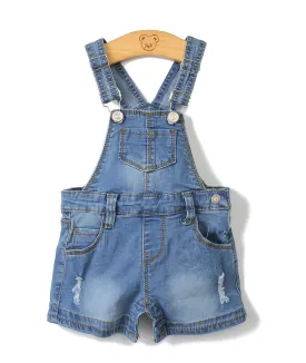 Girls Boys Big Bibs Light Blue Summer Jeans Shortalls