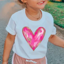 Girls Cute Attack Gold Foil Heart Tee