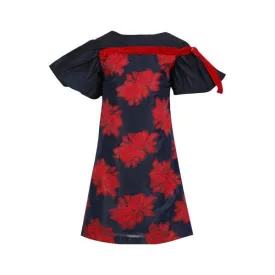 GIRLS NAVY BLUE FLORAL DRESS