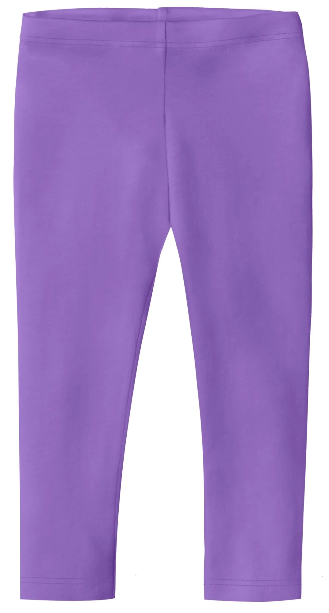 Girls Soft 100% Cotton Capri Leggings | Deep Purple