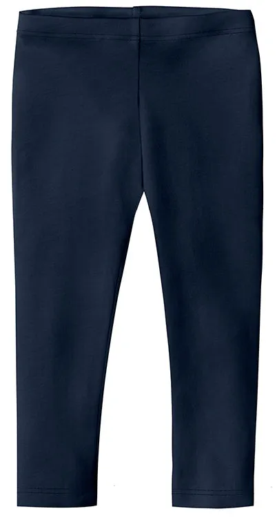 Girls Soft 100% Cotton Capri Leggings | Navy