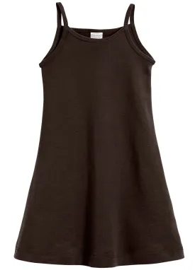 Girls Soft Cotton Camisole Dress  | Chocolate