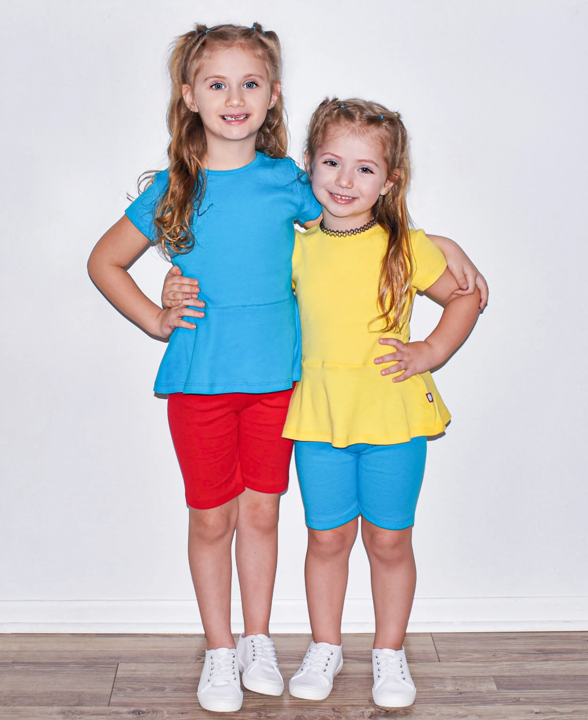 Girls Soft Cotton Long Bike Shorts | Candy Apple