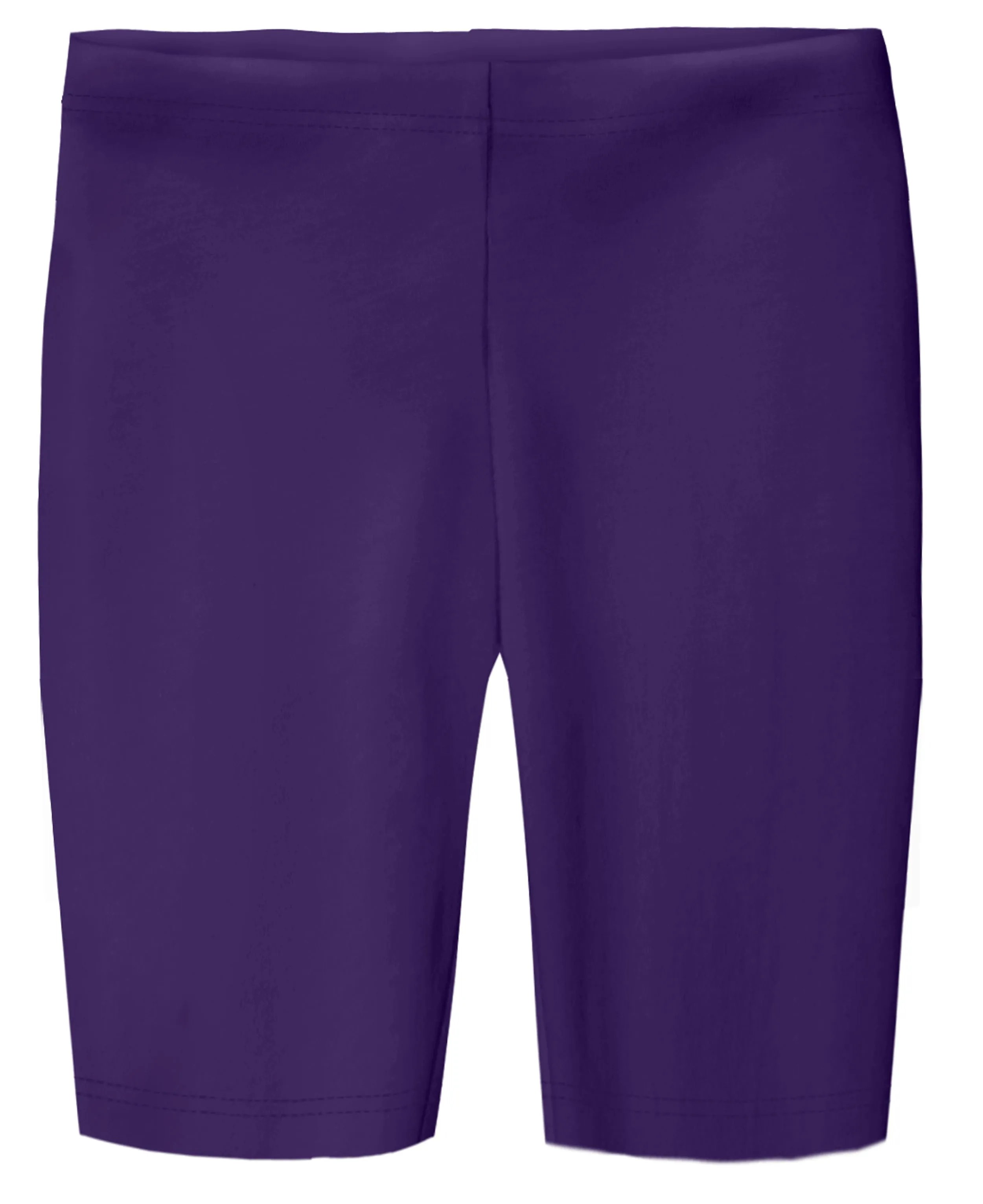 Girls Soft Cotton Long Bike Shorts | Purple