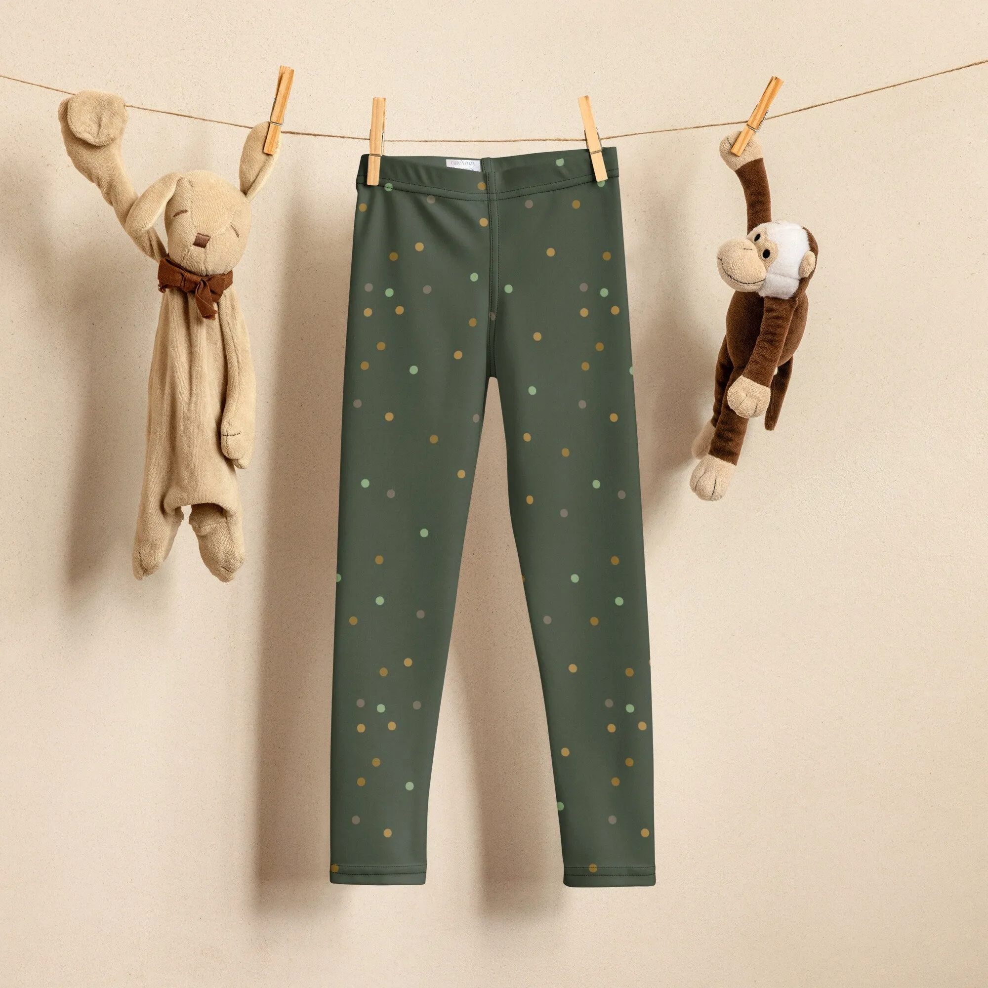 Green and Gold Polka Dot Kid's Leggings