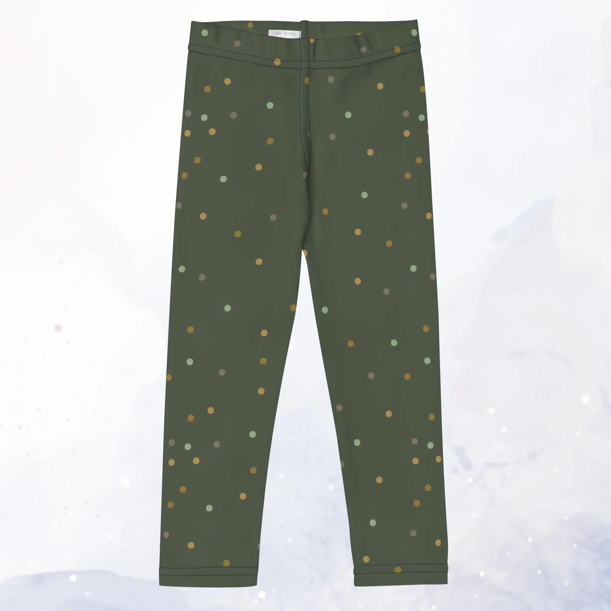 Green and Gold Polka Dot Kid's Leggings