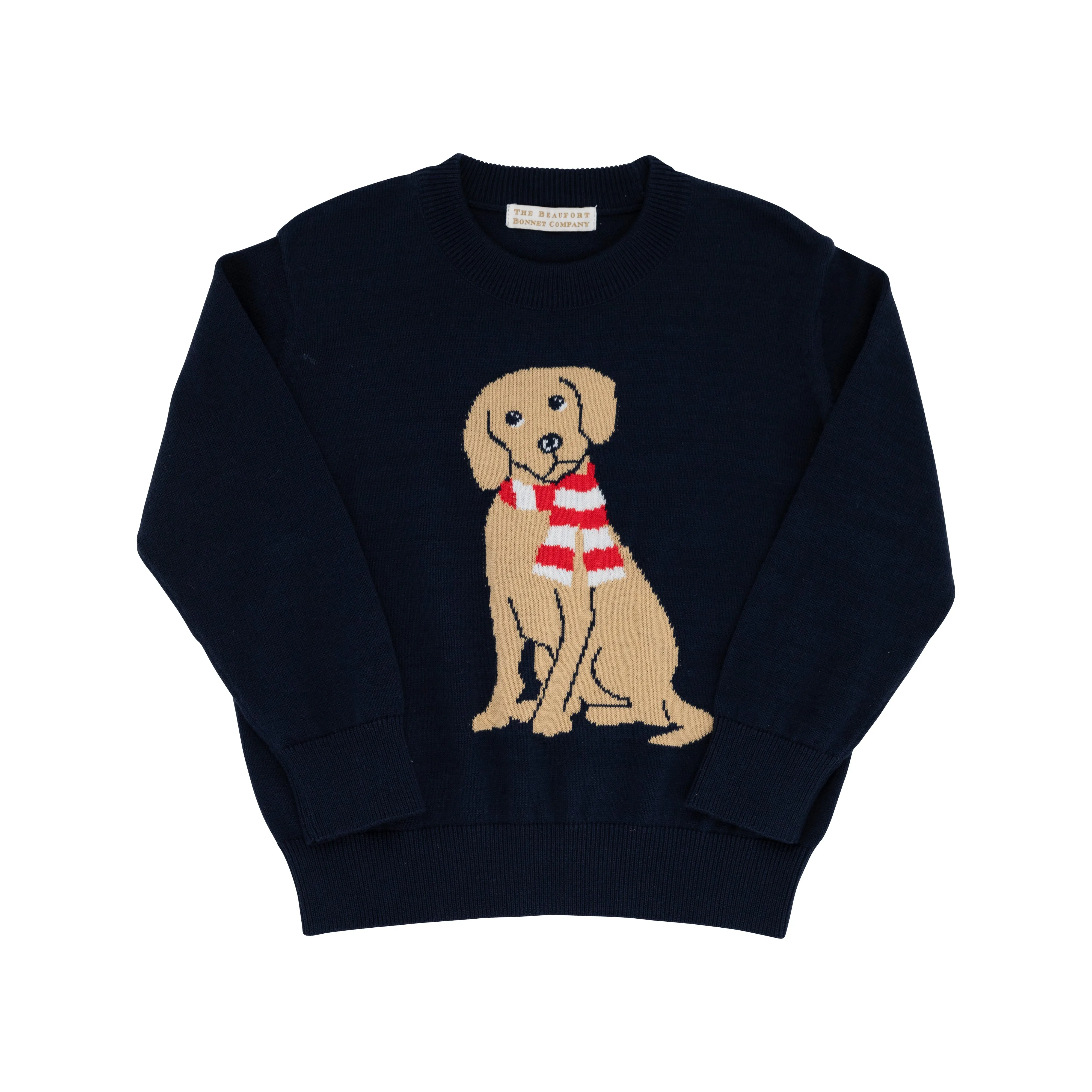 Isaac's Intarsia Sweater - Nantucket Navy with Dog Intarsia