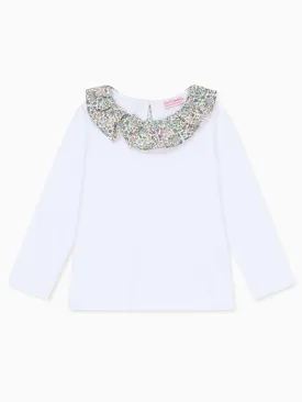 Ivory Floral Calda Long Sleeve Baby Girl Top