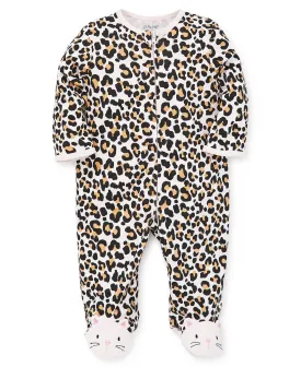 Leopard 2-Way-Zip Footed One-Piece