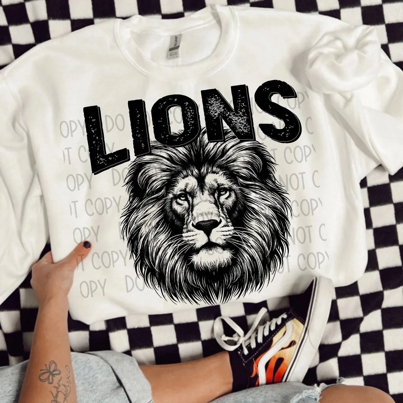 Line Drawing Lions Mascot Sweatshirt/Long Sleeve