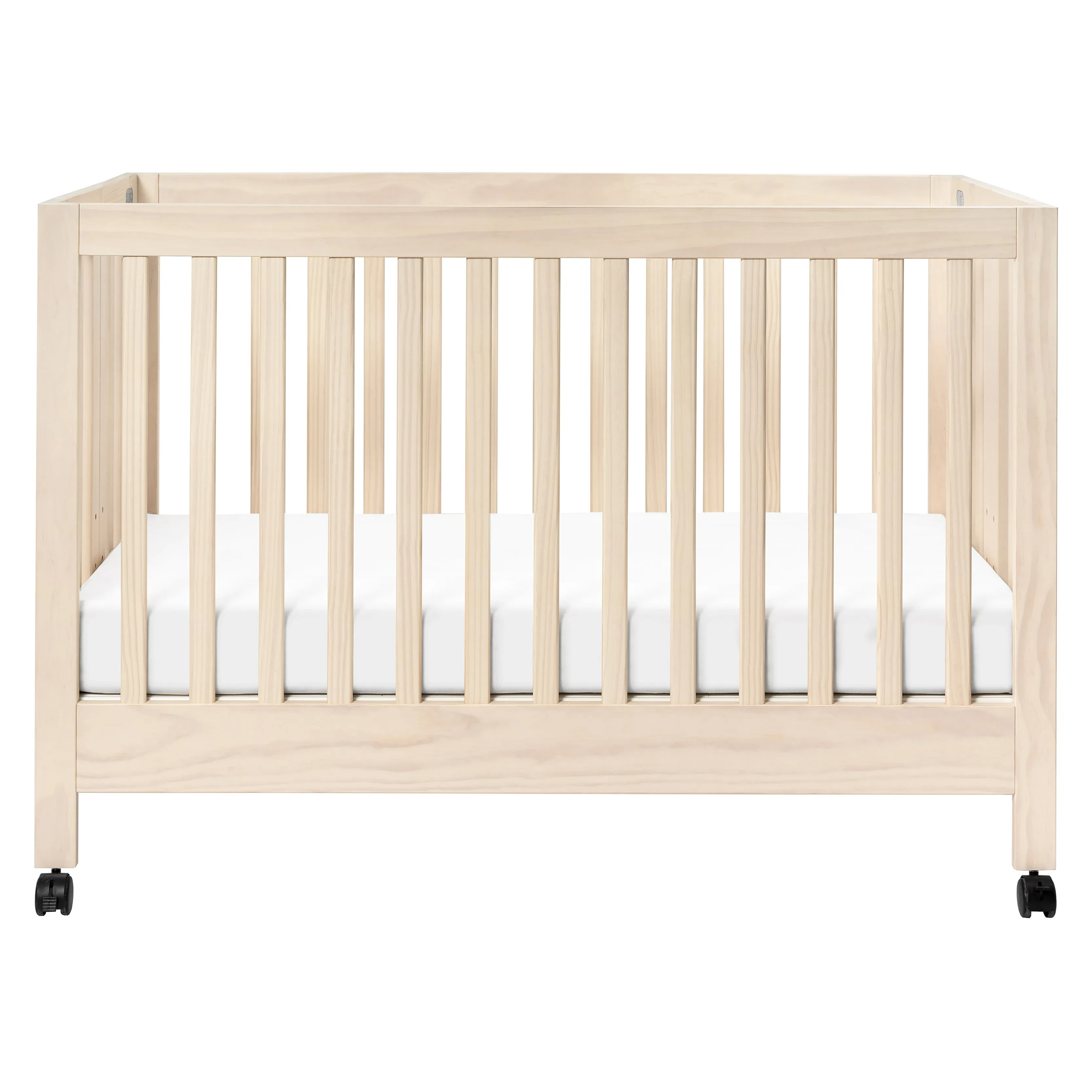 Maki Full-Size Portable Folding Crib with Toddler Bed Conversion Kit