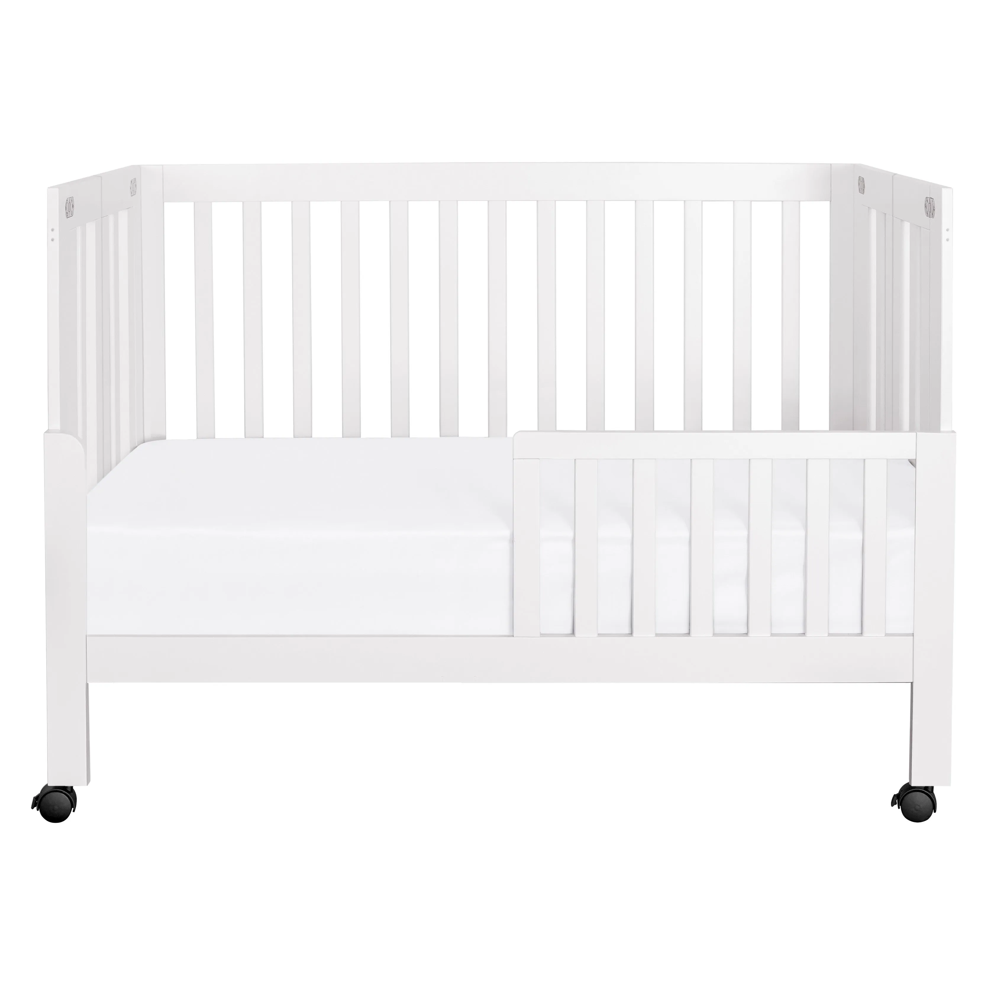 Maki Full-Size Portable Folding Crib with Toddler Bed Conversion Kit