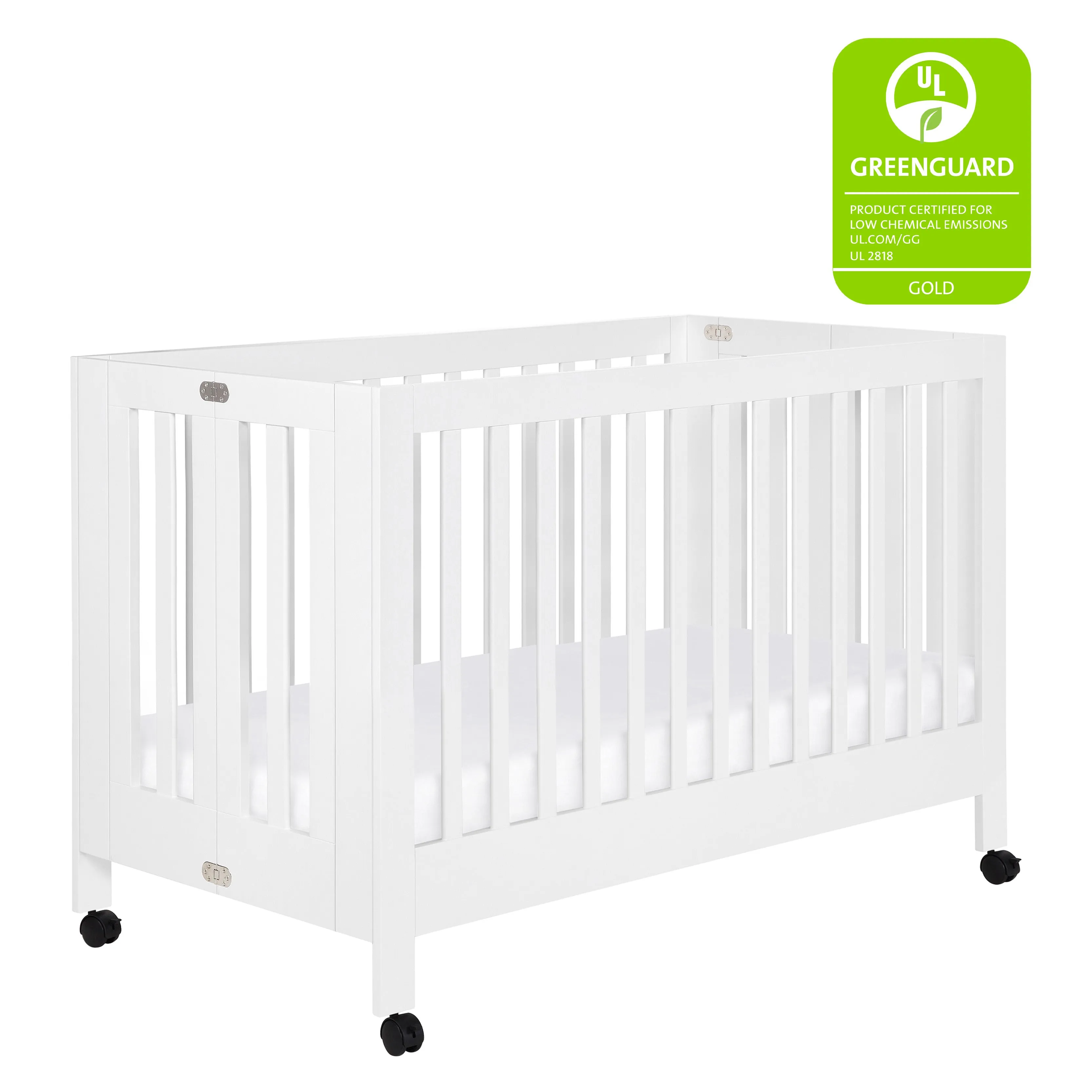 Maki Full-Size Portable Folding Crib with Toddler Bed Conversion Kit