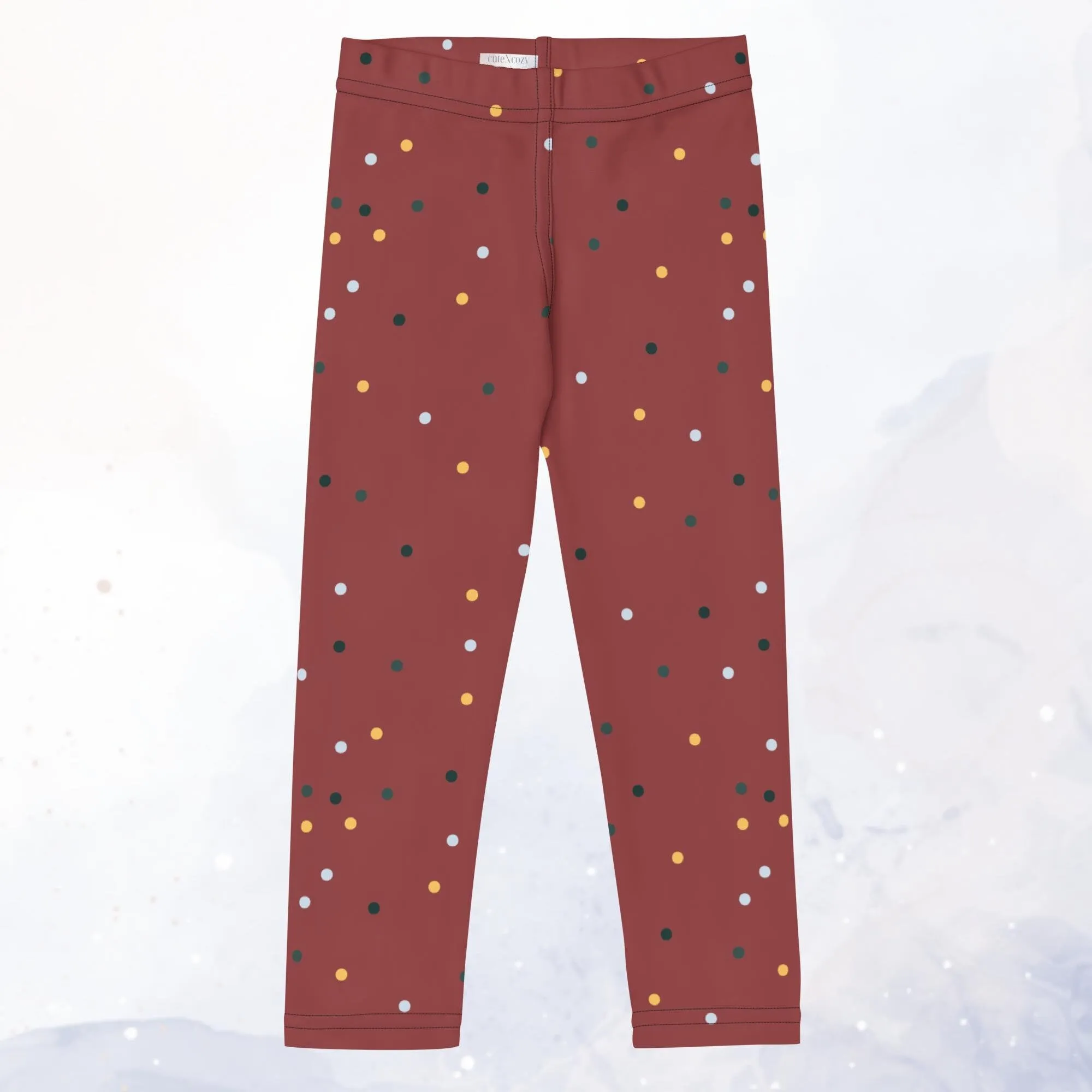 Maroon and Gold Toddler Kid's School Leggings