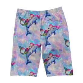 Mermaid and Dolphin Kids' Bike Shorts