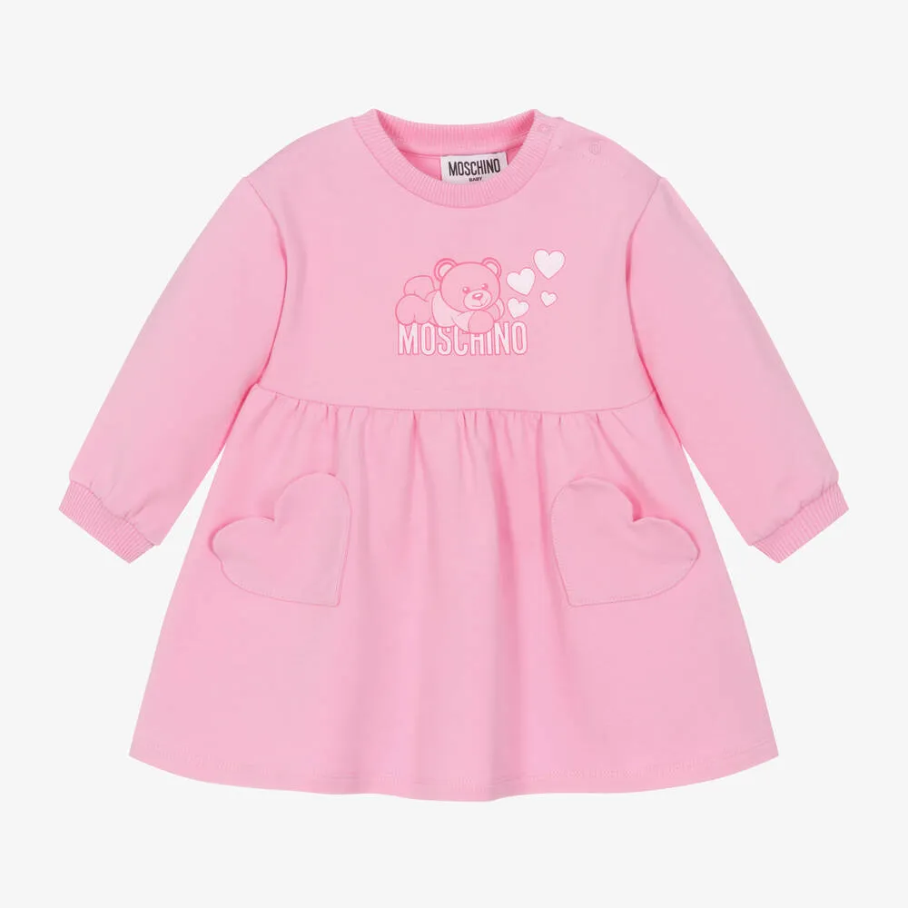 Moschino Baby Girls Lovely Teddy Bear Sweatshirt Dress