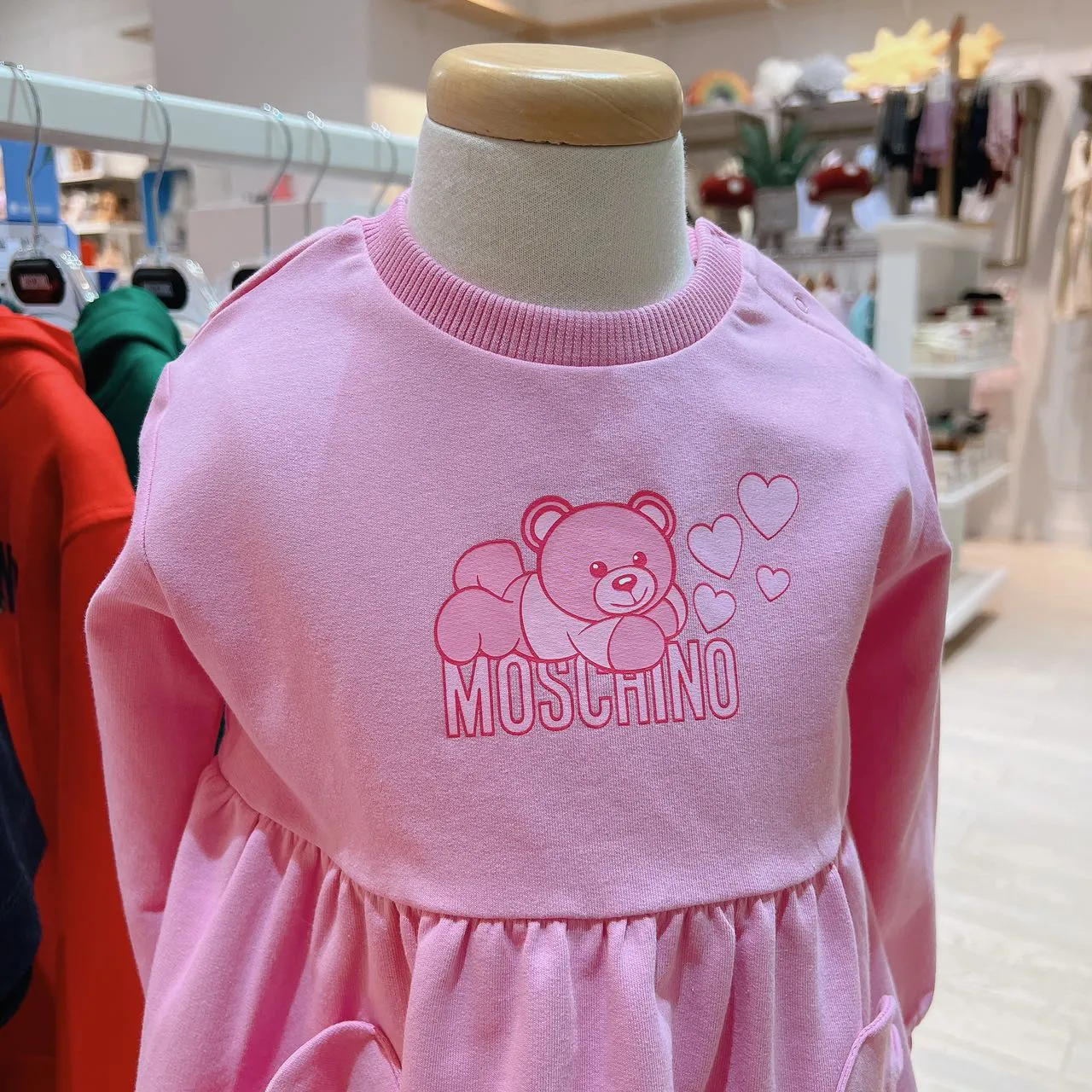 Moschino Baby Girls Lovely Teddy Bear Sweatshirt Dress