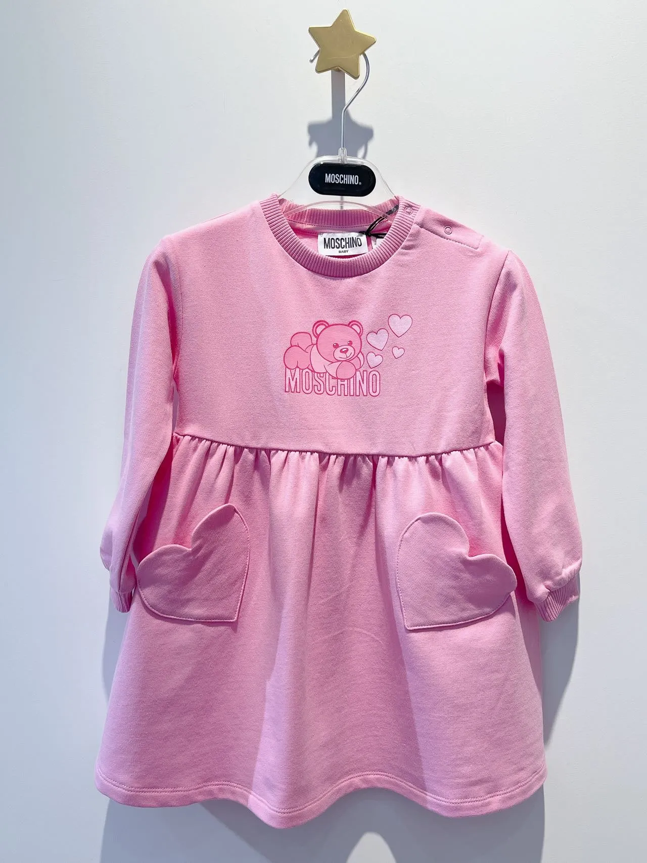 Moschino Baby Girls Lovely Teddy Bear Sweatshirt Dress