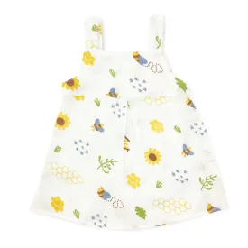 Muslin Frock for Baby Girl -Sleeveless Casual Dress Organic Cotton Honeybee