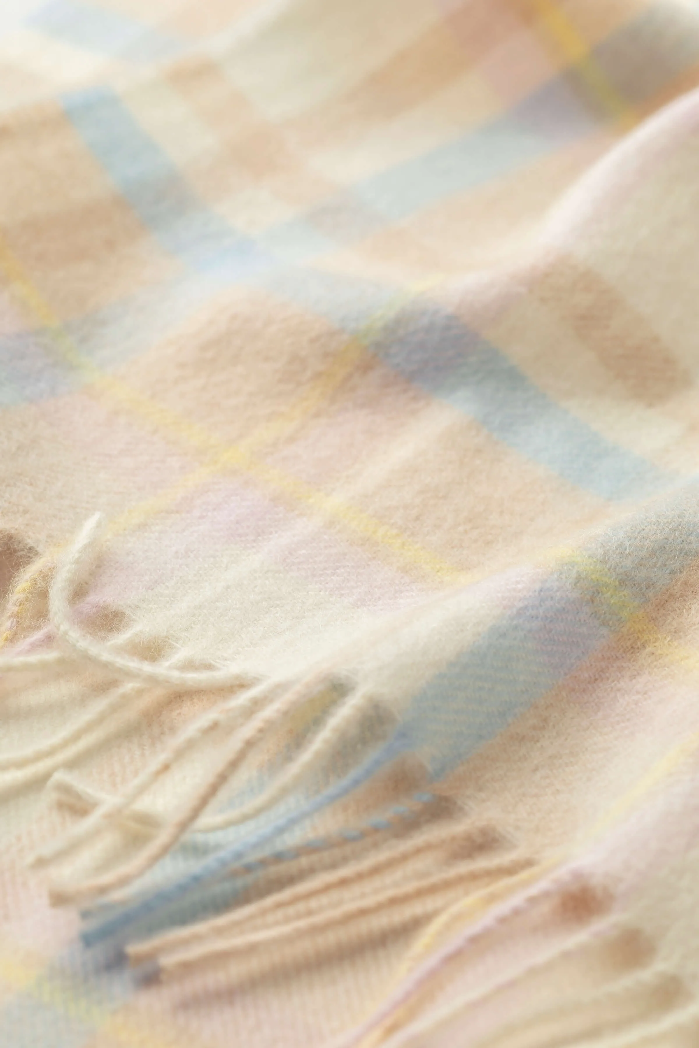 Natural Check Cashmere Baby Blanket