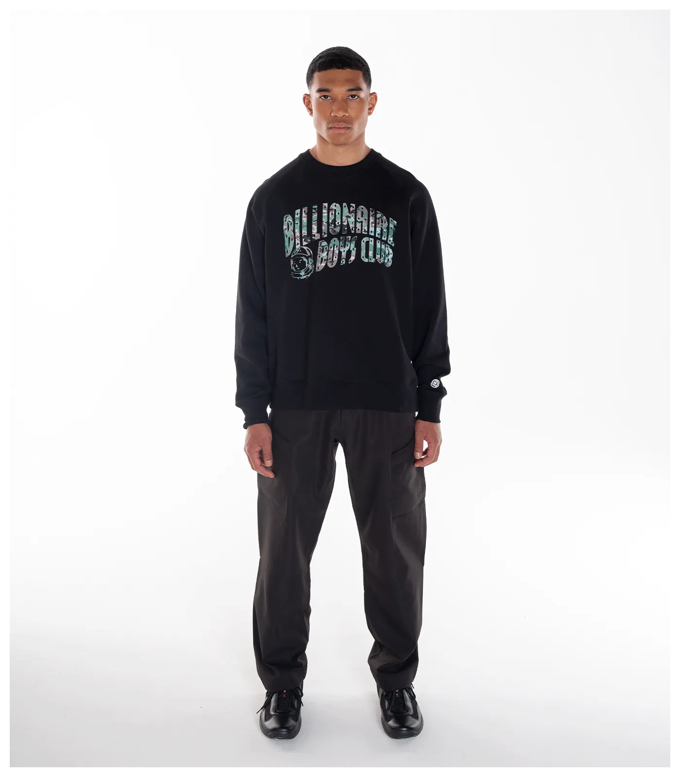 NOTHING CAMO ARCH LOGO CREWNECK - BLACK