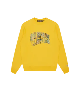 NOTHING CAMO ARCH LOGO CREWNECK - YELLOW