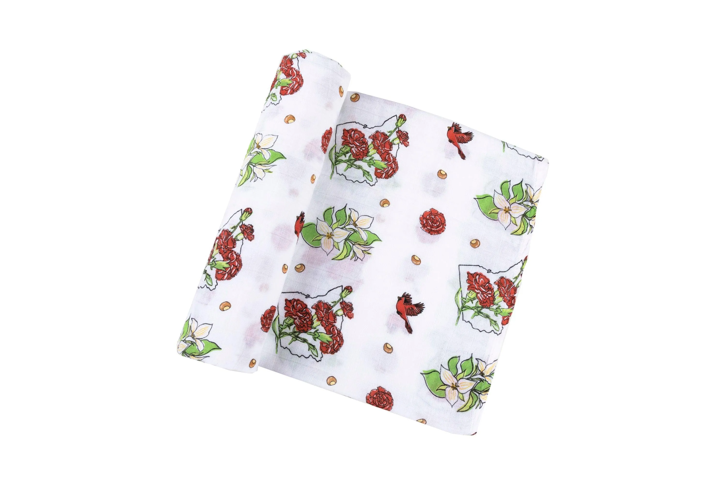 Ohio Baby Muslin Swaddle Receiving Blanket (Floral)